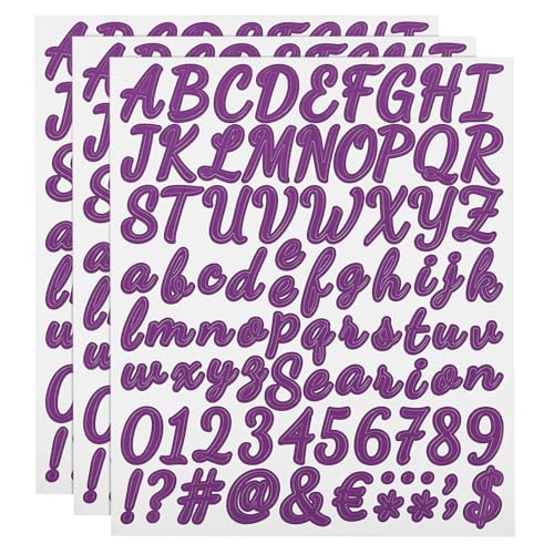 QUARKZMAN 252 Stück 3 Blätter Buchstaben aufkleber, Selbstklebende Nummern Klebebuchstaben Vinyl Wasserdichte für Schriftzug aufkleber Wunschtext Adressnummer DIY Scrapbooking,Lila QUARKZMAN 252 Stück 3 Blätter Buchstaben aufkleber, Selbstklebende Nummern Klebebuchstaben Vinyl Wasserdichte für Schriftzug aufkleber Wunschtext Adressnummer DIY Scrapbooking,Lila von QUARKZMAN
