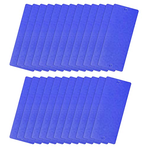 QUARKZMAN 25Stk 50x22x0.5mm Aluminium Leere Etiketten Rechteck Gravur Rohlinge Karte mit 2 Loch für Maschinen Namensschild Heimwerker Etikett Anhänger (Marine Blau) von QUARKZMAN