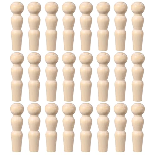 QUARKZMAN 25er Pack Holzstift, 2 Zoll Holzstiftfiguren, Unvollendete Holzstiftfiguren Körper für DIY Kunsthandwerk Malerei von QUARKZMAN
