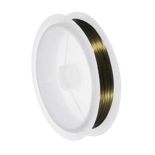 QUARKZMAN 26 Gauge(0.4MM) Kupferdraht für Schmuckherstellung, anlaufbeständiger Perlenfaden für Schmuckherstellung, Bastelbedarf, Bronze, 27M von QUARKZMAN