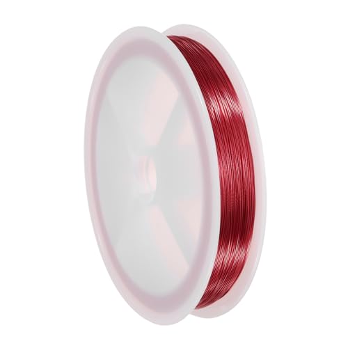 QUARKZMAN 26 Gauge(0.4MM) Kupferdraht für Schmuckherstellung, anlaufbeständiger Perlenfaden für Schmuckherstellung, Handwerksbedarf, Rot, 96M von QUARKZMAN