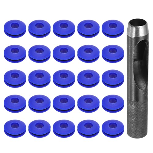 QUARKZMAN 26 Stück Ösen Werkzeug Kit, Ösen Set 12mm Rundlocheisen Ösenzange Kunststoffösen Kunststoff Ösen Scheiben Rostfrei für LKW Abdeckplane Textil Poolplane Zelte Sonnensegel, Blau QUARKZMAN 26 Stück Ösen Werkzeug Kit, Ösen Set 12mm Rundlocheisen Ösenzange Kunststoffösen Kunststoff Ösen Scheiben Rostfrei für LKW Abdeckplane Textil Poolplane Zelte Sonnensegel, Blau von QUARKZMAN