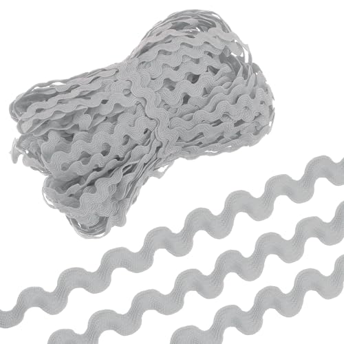 QUARKZMAN 29,5 Yard Graues Rick Rack Trim 5mm Welle Biegen Fransenband Spitzenband RIC Rac Trim Polypropylen Stoffband Spitzenband für Nähen DIY Basteln Kleidung Geschenkverpackung von QUARKZMAN