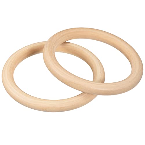 QUARKZMAN 2Stk 125mm(5") Natural Holz Ringe 15mm Dick Glatt Unfertig Hölzerne Kreise für Handarbeit Stricken Makramee Anhänger von QUARKZMAN