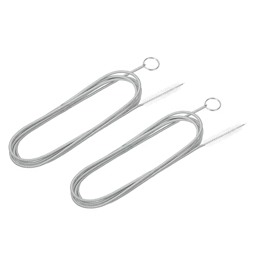 QUARKZMAN 2Stk Ac Abfluss Leitung Reiniger Werkzeug Bürste 78.7" Lange Abfluss Bürste Flexible Zufuhr Rohr Bürste Kühlschrank Auto Reinigungs Bürste für Stroh Schlauch Rohr (Edelstahl Weiß) von QUARKZMAN