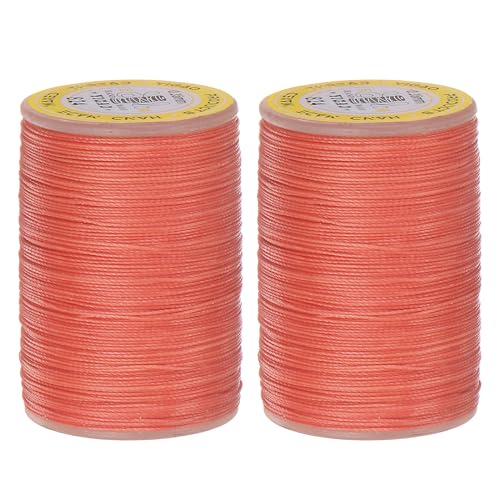 QUARKZMAN 2pcs Faden für Näh- und Polsterarbeiten 328 Yards 300m Gewachster Polyesterfaden Verschleißfestes, dehnungsbeständiges Stickgarn Schnur Baumwollfaden für Quilten Leder, Pink QUARKZMAN 2pcs Faden für Näh- und Polsterarbeiten 328 Yards 300m Gewachster Polyesterfaden Verschleißfestes, dehnungsbeständiges Stickgarn Schnur Baumwollfaden für Quilten Leder, Pink von QUARKZMAN