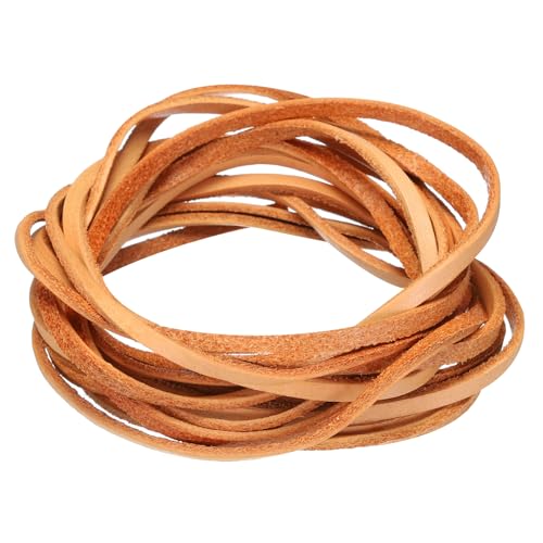 QUARKZMAN 3,3 Meter 3mm Flaches Lederband, Lederschnüre für DIY-Bastelprojekte in Purem Braun von QUARKZMAN