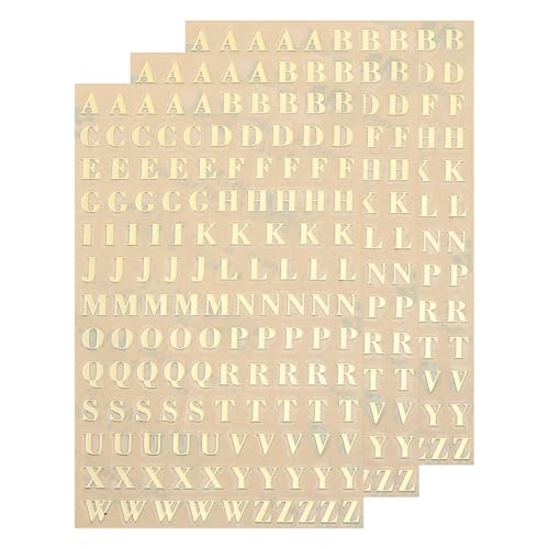 QUARKZMAN 3 Blätter 4,5 mm Buchstabenaufkleber A-Z, Selbstklebende Großbuchstaben Klebebuchstaben Vinyl Wasserdichte für Schriftzüge, Wunschtexte, Adressnummern, DIY & Scrapbooking,Gold QUARKZMAN 3 Blätter 4,5 mm Buchstabenaufkleber A-Z, Selbstklebende Großbuchstaben Klebebuchstaben Vinyl Wasserdichte für Schriftzüge, Wunschtexte, Adressnummern, DIY & Scrapbooking,Gold von QUARKZMAN