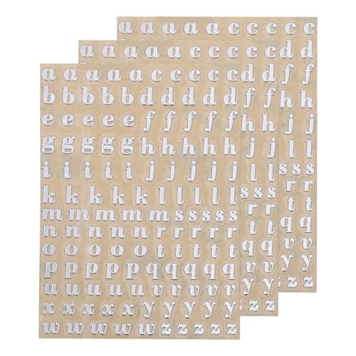 QUARKZMAN 3 Blätter 4,5 mm Buchstabenaufkleber a-z, Selbstklebende Kleinbuchstaben Klebebuchstaben Vinyl Wasserdichte für Schriftzüge, Wunschtexte, Adressnummern, DIY & Scrapbooking,Silber QUARKZMAN 3 Blätter 4,5 mm Buchstabenaufkleber a-z, Selbstklebende Kleinbuchstaben Klebebuchstaben Vinyl Wasserdichte für Schriftzüge, Wunschtexte, Adressnummern, DIY & Scrapbooking,Silber von QUARKZMAN