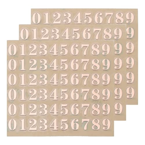 QUARKZMAN 3 Blätter 4,5 mm Zahlenaufkleber 0–9, Selbstklebende Ziffernaufkleber Klebebuchstaben Vinyl Wasserdichte für Schriftzüge, Wunschtexte, Adressnummern, DIY & Scrapbooking,Roségold QUARKZMAN 3 Blätter 4,5 mm Zahlenaufkleber 0–9, Selbstklebende Ziffernaufkleber Klebebuchstaben Vinyl Wasserdichte für Schriftzüge, Wunschtexte, Adressnummern, DIY & Scrapbooking,Roségold von QUARKZMAN