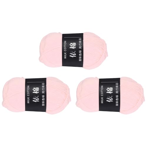 QUARKZMAN 3 Knäuel Baumwollgarn, 60% Baumwolle, 40% Acrylgarn Häkelgarn, Deckengarn zum Häkeln Jedes von 147g/5,19oz (Pro Knäuel 80m/87,5 Yard) /Pink von QUARKZMAN