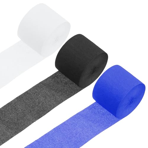 QUARKZMAN 3 Rollen 246 ft Krepppapier Girlanden, Hochzeitsdekoration Girlanden Partydekoration für Hochzeit Valentinstag Festival Hintergrund, Blau, Schwarz, Weiß QUARKZMAN 3 Rollen 246 ft Krepppapier Girlanden, Hochzeitsdekoration Girlanden Partydekoration für Hochzeit Valentinstag Festival Hintergrund, Blau, Schwarz, Weiß von QUARKZMAN