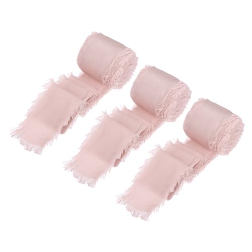 QUARKZMAN 3 Rollen Seiden Satin Band, 1,5 Zoll 7 Yards Chiffon Band Stoffband Handgemachtes Blumenfransenband für Geschenkverpackung Basteln Blumenstrauß, Lila Rot von QUARKZMAN