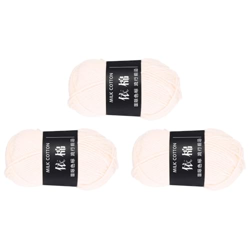 QUARKZMAN 3 Strang Baumwollgarn, 60% Baumwolle, 40% Acrylgarn Häkelgarn, Deckengarn zum Häkeln Jeder von 145g/5,11oz (Pro Strang 80m/87,5 Yard) /Fleischfarben von QUARKZMAN