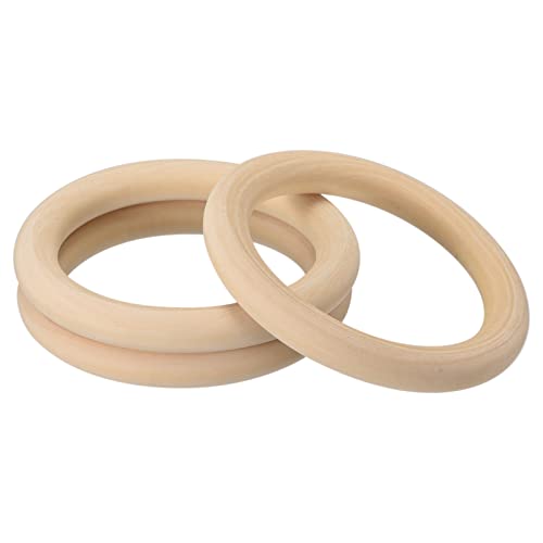 QUARKZMAN 3 Stück 120mm(4.7") Holzringe zum Basteln, Makramee Ringe 15mm Dick Glatt Unfertig Hölzerne Kreise für DIY Handwerk Ring Anhänger Schmuck Machen Spielzeug, Holzkranz, Bastelring von QUARKZMAN