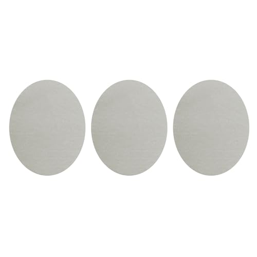 QUARKZMAN 3 Stück Flicken zum Aufbügeln, 140x110mm Ellenbogen Knie Wildlederstoff Flicken, Oval Bügelflicken Aufnäher für Reparatur Patches Kleidung Handwerk Hosen Hemden, Hellgrau von QUARKZMAN