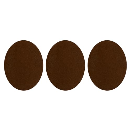QUARKZMAN 3 Stück Flicken zum Aufbügeln, 140x110mm Ellenbogen Knie Wildlederstoff Flicken, Oval Bügelflicken Aufnäher für Reparatur Patches Kleidung Handwerk Hosen Hemden, Dunkelbraun von QUARKZMAN
