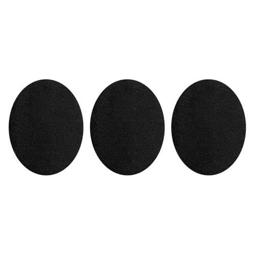 QUARKZMAN 3 Stück Flicken zum Aufbügeln, 140x110mm Ellenbogen Knie Wildlederstoff Flicken, Oval Bügelflicken Aufnäher für Reparatur Patches Kleidung Handwerk Hosen Hemden, Schwarz von QUARKZMAN