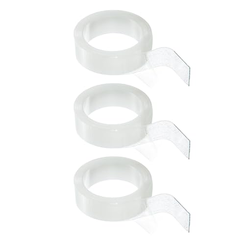QUARKZMAN 3 Stück Doppelseitiges Nano-Band 10FT x 1,2" x 0,04" Mehrzweck-Abnehmbares Transparentes Montageband Waschbares Wasserdichtes Bildaufhänge-Klebeband für Wände Teppiche Poster von QUARKZMAN