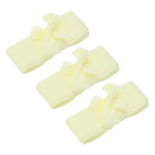 QUARKZMAN 3 Stück Hellgelbes Band Crinkle Chiffon, 1 1/2 Zoll Handgemachter Tüllstoff Seidenband Stoff Breit für Blumenstrauß Geschenkverpackung DIY Basteln Hochzeit von QUARKZMAN