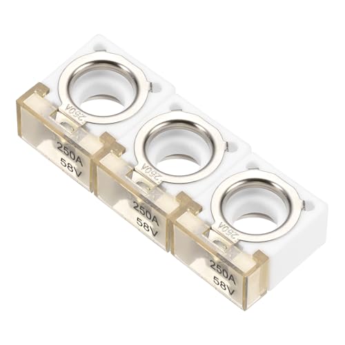 QUARKZMAN 3 Stück Klemmen Sicherung 250A, Terminal Blocksicherung 58V DC Marine-Batterie Sicherung für LKW Batterie Wohnmobil Boot Auto QUARKZMAN 3 Stück Klemmen Sicherung 250A, Terminal Blocksicherung 58V DC Marine-Batterie Sicherung für LKW Batterie Wohnmobil Boot Auto von QUARKZMAN