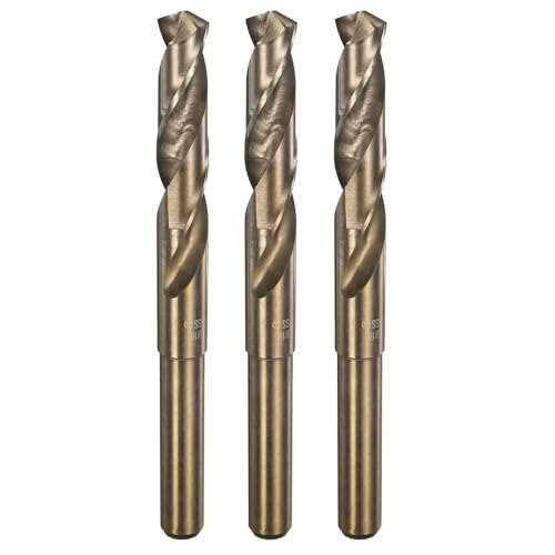 QUARKZMAN 3 Stück Metallbohrer, Ø 14,3 mm M35 Edelstahlbohrer, HSS Spiralbohrer für Metall, Stahl, Aluminium, Kunststoff, Holz von QUARKZMAN