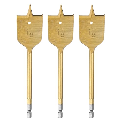 QUARKZMAN 3 Stück Spatenbohrer 1-3/8" Paddel Flachbohrer Holz Lochschneider mit Schnellwechsel 1/4 Zoll Sechskantschaft für Holzbearbeitung Fibreglass, Goldton QUARKZMAN 3 Stück Spatenbohrer 1-3/8" Paddel Flachbohrer Holz Lochschneider mit Schnellwechsel 1/4 Zoll Sechskantschaft für Holzbearbeitung Fibreglass, Goldton von QUARKZMAN