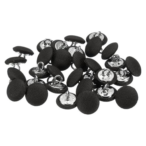 QUARKZMAN 30 Stück 20L Stoffbezogene Knöpfe 12,5 mm 1/2" Runde Metallknöpfe mit Satin-Naht für DIY-Näharbeiten an Brautkleidern, Hochzeitsanzügen, Blusen und Pullovern, Schwarz QUARKZMAN 30 Stück 20L Stoffbezogene Knöpfe 12,5 mm 1/2" Runde Metallknöpfe mit Satin-Naht für DIY-Näharbeiten an Brautkleidern, Hochzeitsanzügen, Blusen und Pullovern, Schwarz von QUARKZMAN