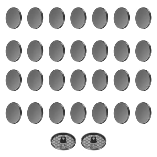 QUARKZMAN 30 Stück Metall Flache Knöpfe Set, 23mm Glänzende Oberfläche Rund Ösenknöpfe, Bastelknöpfe Ersatzknöpfe Buttons für DIY Männer Frauen Anzug Wollmantel Hemd Hose, Schwarz von QUARKZMAN