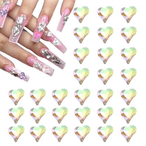 QUARKZMAN 30 Stück 3D Herz Nagel Charme Kristalle Edelsteine 12x13mm Schiefes Herzform Nagel Charme Kunst Strass für Valentinstag DIY Dekoration Schmuckherstellung, Rich Gold QUARKZMAN 30 Stück 3D Herz Nagel Charme Kristalle Edelsteine 12x13mm Schiefes Herzform Nagel Charme Kunst Strass für Valentinstag DIY Dekoration Schmuckherstellung, Rich Gold von QUARKZMAN
