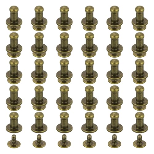 QUARKZMAN 30 Stück 5mm Chicago Schrauben Buchschrauben Set, Rundkopf Knöpfe Lederhandwerk Schraubnieten Pfostenverschluss für DIY Dekoration Handtasche Schuhe Gürtel Reparatur, Bronze QUARKZMAN 30 Stück 5mm Chicago Schrauben Buchschrauben Set, Rundkopf Knöpfe Lederhandwerk Schraubnieten Pfostenverschluss für DIY Dekoration Handtasche Schuhe Gürtel Reparatur, Bronze von QUARKZMAN
