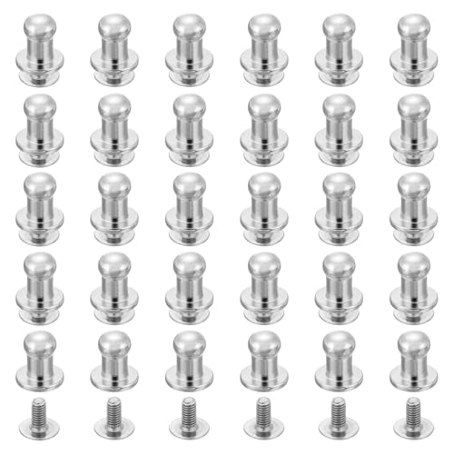 QUARKZMAN 30 Stück 5mm Chicago Schrauben Buchschrauben Set, Rundkopf Knöpfe Lederhandwerk Schraubnieten Pfostenverschluss für DIY Dekoration Handtasche Schuhe Gürtel Reparatur, Silber QUARKZMAN 30 Stück 5mm Chicago Schrauben Buchschrauben Set, Rundkopf Knöpfe Lederhandwerk Schraubnieten Pfostenverschluss für DIY Dekoration Handtasche Schuhe Gürtel Reparatur, Silber von QUARKZMAN