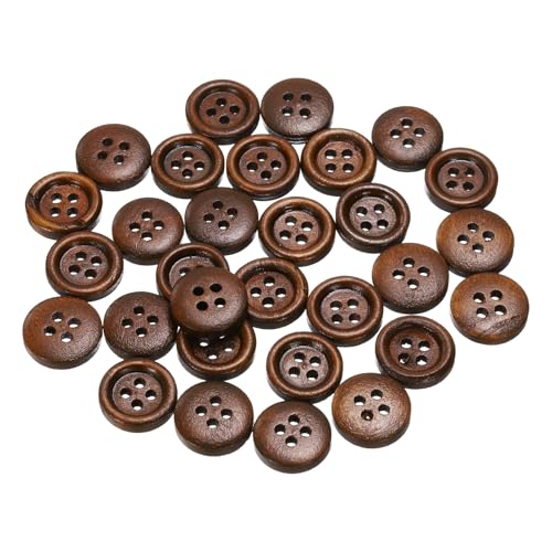 QUARKZMAN 30 Stück Knöpfe Holz 12,5 mm Runde Holzknöpfe, 4 Löcher Vintage Hölzerne Nähknöpfe zum Annähen Basteln Dekorationen DIY Handwerk Gestalten Kleidung Stricken, Kaffee QUARKZMAN 30 Stück Knöpfe Holz 12,5 mm Runde Holzknöpfe, 4 Löcher Vintage Hölzerne Nähknöpfe zum Annähen Basteln Dekorationen DIY Handwerk Gestalten Kleidung Stricken, Kaffee von QUARKZMAN