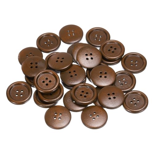 QUARKZMAN 30 Stück Knöpfe Holz 25 mm Runde Holzknöpfe, 4 Löcher Vintage Hölzerne Nähknöpfe zum Annähen Basteln Dekorationen DIY Handwerk Gestalten Kleidung Stricken, Kaffee QUARKZMAN 30 Stück Knöpfe Holz 25 mm Runde Holzknöpfe, 4 Löcher Vintage Hölzerne Nähknöpfe zum Annähen Basteln Dekorationen DIY Handwerk Gestalten Kleidung Stricken, Kaffee von QUARKZMAN