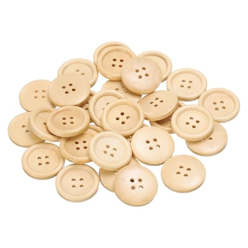 QUARKZMAN 30 Stück Knöpfe Holz 25 mm Runde Holzknöpfe, 4 Löcher Vintage Hölzerne Nähknöpfe zum Annähen Basteln Dekorationen DIY Handwerk Gestalten Kleidung Stricken, Naturholz QUARKZMAN 30 Stück Knöpfe Holz 25 mm Runde Holzknöpfe, 4 Löcher Vintage Hölzerne Nähknöpfe zum Annähen Basteln Dekorationen DIY Handwerk Gestalten Kleidung Stricken, Naturholz von QUARKZMAN