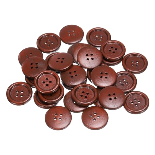 QUARKZMAN 30 Stück Knöpfe Holz 25 mm Runde Holzknöpfe, 4 Löcher Vintage Hölzerne Nähknöpfe zum Annähen Basteln Dekorationen DIY Handwerk Gestalten Kleidung Stricken, Rotbraun QUARKZMAN 30 Stück Knöpfe Holz 25 mm Runde Holzknöpfe, 4 Löcher Vintage Hölzerne Nähknöpfe zum Annähen Basteln Dekorationen DIY Handwerk Gestalten Kleidung Stricken, Rotbraun von QUARKZMAN