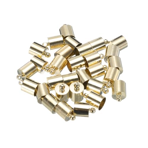 QUARKZMAN 30 Stück Kordelendkappen 12mm Endkappe Barrel Beads Kumihimo 8mm Dia Endkappen Messing für Lederband, Quasten, Schmuckherstellung, Hellgold QUARKZMAN 30 Stück Kordelendkappen 12mm Endkappe Barrel Beads Kumihimo 8mm Dia Endkappen Messing für Lederband, Quasten, Schmuckherstellung, Hellgold von QUARKZMAN