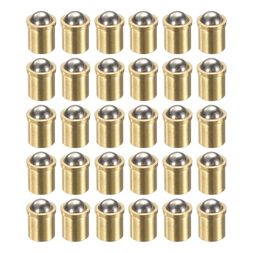 QUARKZMAN 30 Stück Kugelspitzendruckfedern 6x7mm Messing Präzisionspositionierungsperlen Kugelfederdruckfedern Kugelfangriegel für Türschrank mechanische Geräte Klemmen Möbel von QUARKZMAN