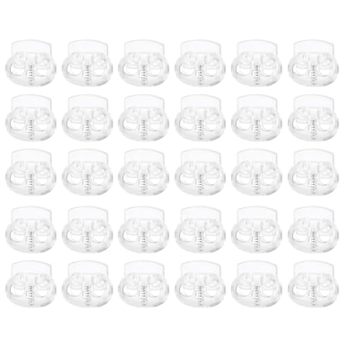 QUARKZMAN 30 Stück Kunststoff Kordelstopper Doppelloch-Feder-Knebelverschluss Elastische Kordelversteller für Zugbänder Paracord Schnürsenkel Kleidung Gepäck Rucksack Camping, Transparent von QUARKZMAN