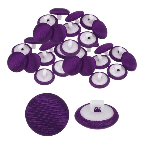 QUARKZMAN 30 Stück Satin Knöpfe 0,5" (12,5mm) Glatt Satin Überzogene Runde Smoking Knöpfe mit Stoffknöpfen für Brautkleid Bluse Anzüge DIY, Lila von QUARKZMAN