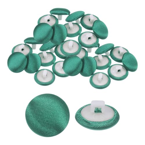 QUARKZMAN 30 Stück Satin Knöpfe 0,5" (12,5mm) Glatt Satin Überzogene Runde Smoking Knöpfe mit Stoffknopf für Brautkleid Bluse Anzüge DIY, Grün von QUARKZMAN