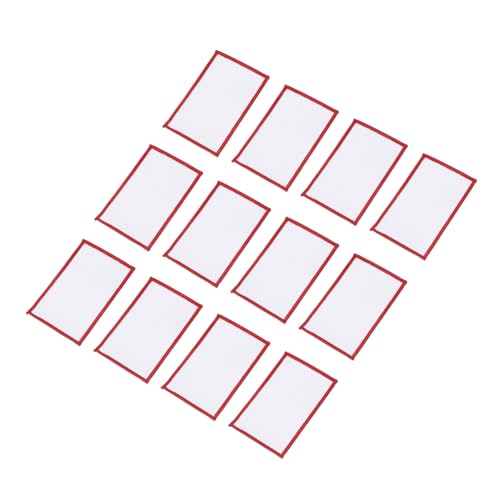 QUARKZMAN 30 Stück Sublimations-Patch Leer, 8x5cm/3,15x1,97 Zoll Stoff Bügel-Leer-Übertragungsreparatur-Patch für DIY-Handwerk Mützen Kleidung, Weiß mit rotem Rand von QUARKZMAN
