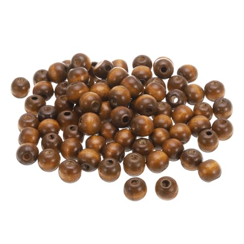 QUARKZMAN 300 Stück Holzperlen, 13mm bunte runde Holzperlen Unvollendete Holzdekoperlen Lose Perlen Holzabstandshalterperlen für Heimdekoration DIY Handwerk Halskette Armband, Hellbraun von QUARKZMAN