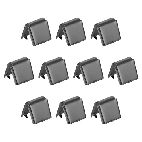 QUARKZMAN 32 Stück Pinch Crimp Ends, 8mm Kordel Endverschlüsse Band Crimp Ends Leder End Crimp Endbefestigung Seilclip für Tag Gürtel Baumwollwebung DIY Herstellung, Metallic Schwarz von QUARKZMAN