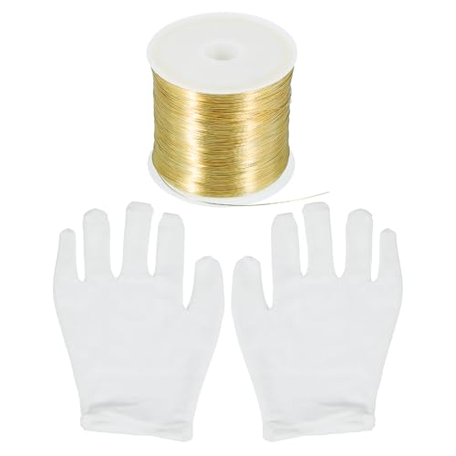 QUARKZMAN 328 Ft 26 Gauge Schmuckdraht Basteldraht für Schmuckherstellung 100M/0,4mm Reiner Kupfer Basteldraht für Halskette Armband Schmuckzubehör, Gold QUARKZMAN 328 Ft 26 Gauge Schmuckdraht Basteldraht für Schmuckherstellung 100M/0,4mm Reiner Kupfer Basteldraht für Halskette Armband Schmuckzubehör, Gold von QUARKZMAN