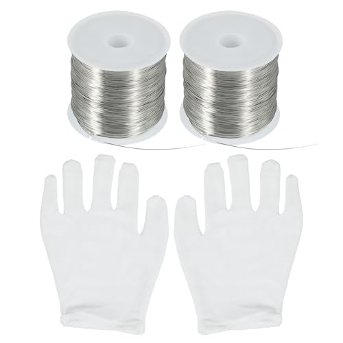 QUARKZMAN 328Ft 26 Gauge Schmuckdraht Basteldraht für Schmuckherstellung 100M/0.4mm Blankes Kupfer Basteldraht für Halskette Armband Schmuckzubehör, Silber Packung mit 2 QUARKZMAN 328Ft 26 Gauge Schmuckdraht Basteldraht für Schmuckherstellung 100M/0.4mm Blankes Kupfer Basteldraht für Halskette Armband Schmuckzubehör, Silber Packung mit 2 von QUARKZMAN