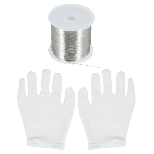 QUARKZMAN 328Ft 28 Gauge Schmuckdraht Perlen Draht für Schmuckherstellung 100M/0.3 mm Blankes Kupfer Handwerk Perlen Draht für Halskette Armband Perlenbedarf, Silber QUARKZMAN 328Ft 28 Gauge Schmuckdraht Perlen Draht für Schmuckherstellung 100M/0.3 mm Blankes Kupfer Handwerk Perlen Draht für Halskette Armband Perlenbedarf, Silber von QUARKZMAN