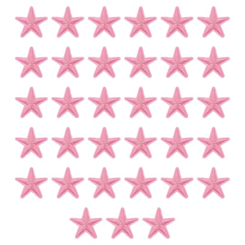 QUARKZMAN 33 Stück 5-Sterne-Patches zum Aufbügeln, Rosa Nähen Bestickte Patches Applikationen Verzierungen 1,5 Zoll Reparatur-Patch für DIY Kleidung Handwerk Rucksack Kleidung Geschenk von QUARKZMAN