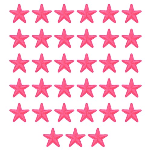 QUARKZMAN 33 Stück Sterne Patches zum Aufbügeln, 3.8cm Flicken zum Aufbügeln,Bestickte Aufnäher zum Bügelflicken für Hut Jacke Jeans Rucksäcke DIY Dekoration(Rosa) von QUARKZMAN