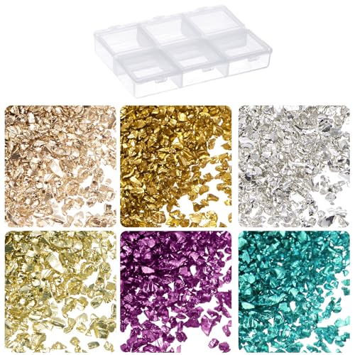 QUARKZMAN 33g Zerkleinertes Glas 1-3mm 6 Farben Glänzende Elektroplattierung Unregelmäßige gebrochene Glasstücke für Basteln DIY Harzkunst Dekoration Form Vasenfüller QUARKZMAN 33g Zerkleinertes Glas 1-3mm 6 Farben Glänzende Elektroplattierung Unregelmäßige gebrochene Glasstücke für Basteln DIY Harzkunst Dekoration Form Vasenfüller von QUARKZMAN